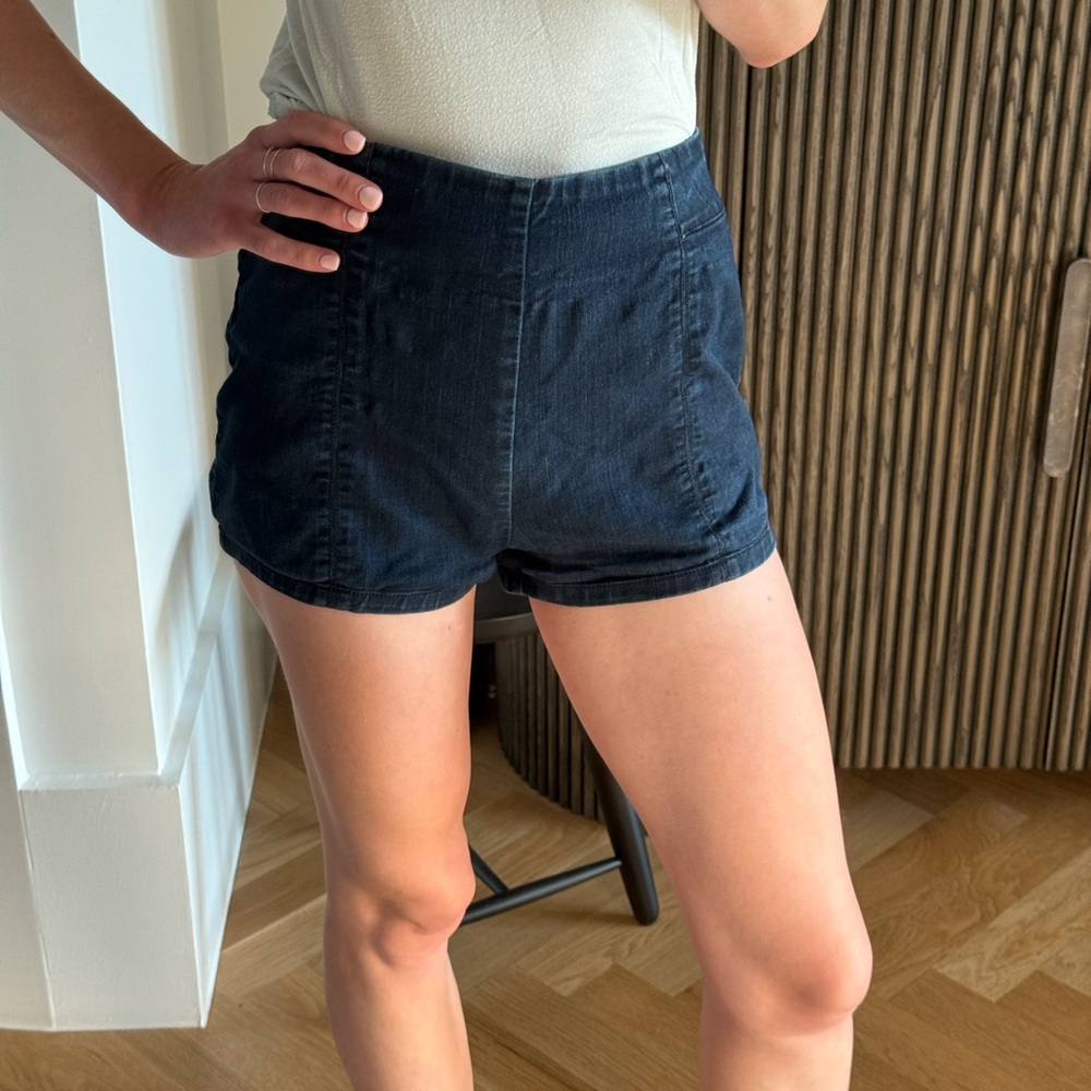 Anthropologie High Waisted Navy Shorts